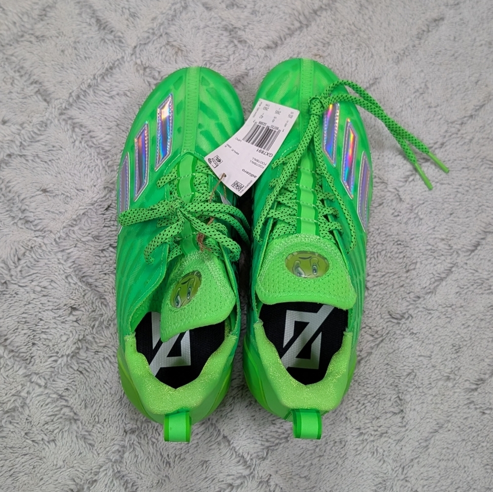 Adidas Adizero Team Solar Green Silver Big Mood Football Cleats Mens 8.5 GX7891 - Picture 6 of 8